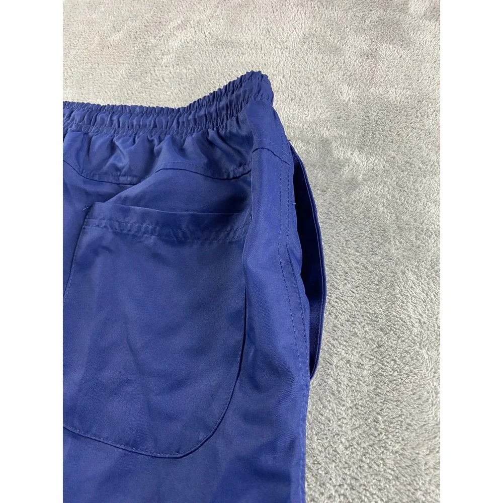 BCG Mens Navy Blue Athletic Gym Shorts Large Elastic Drawstring Waist Solid